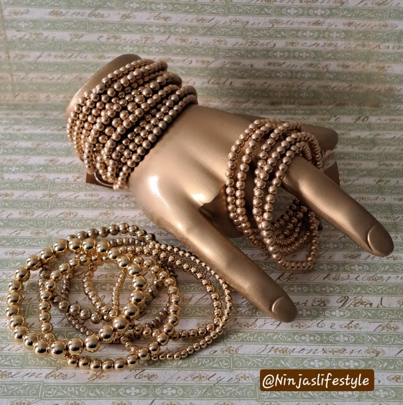 Gold and Bronze Mixed Bracelet/Bangle Bundle - Picture 3 of 11